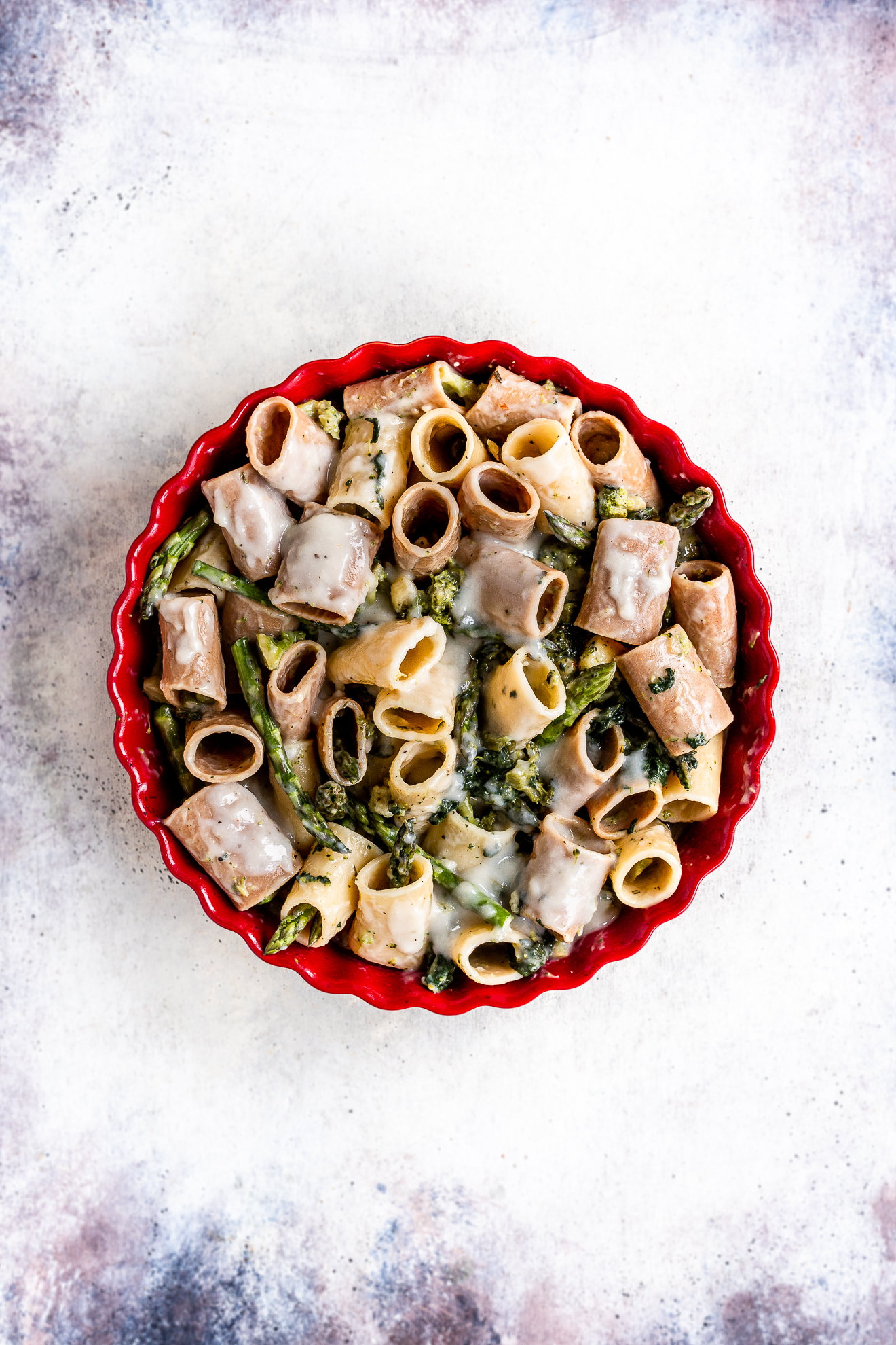 Ricetta di pasta al forno bianca asparagi e broccoli