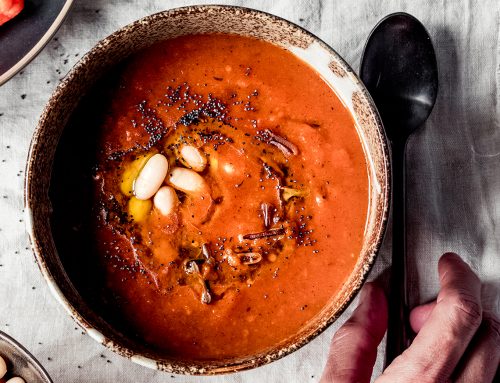 Vellutata di pomodori (pelati), habanero e vaniglia