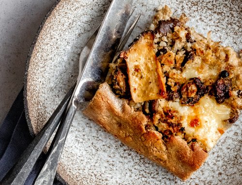 Galette salata al cous cous di cavolfiore e funghi