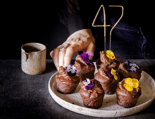 Minimuffin cioccolatosi (e crema al caramello salato)